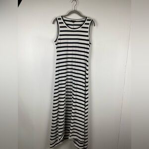 J.Crew High-Low Hem Navy/White Stripe Sleeveless Maxi Dress, Size XS